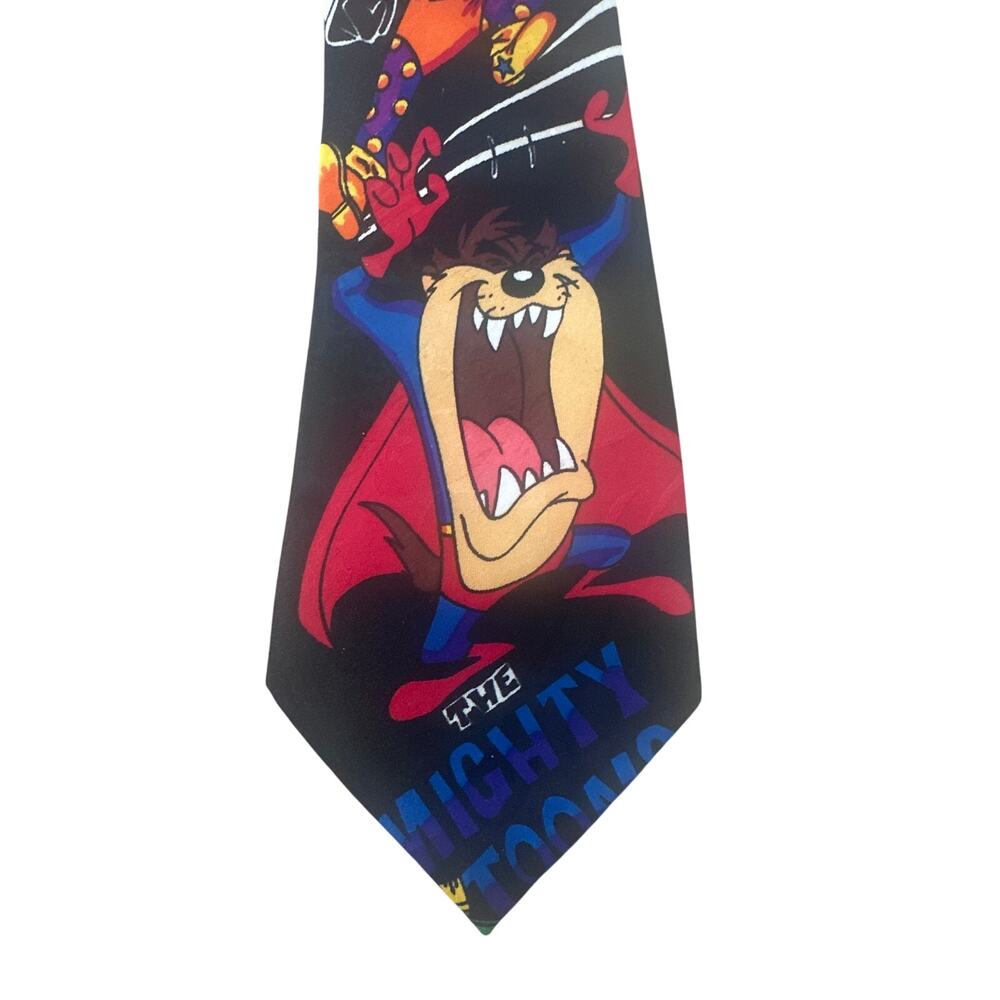 Looney Tunes Men's Novelty Neck Tie Black Multi 3 7/8" x 59"